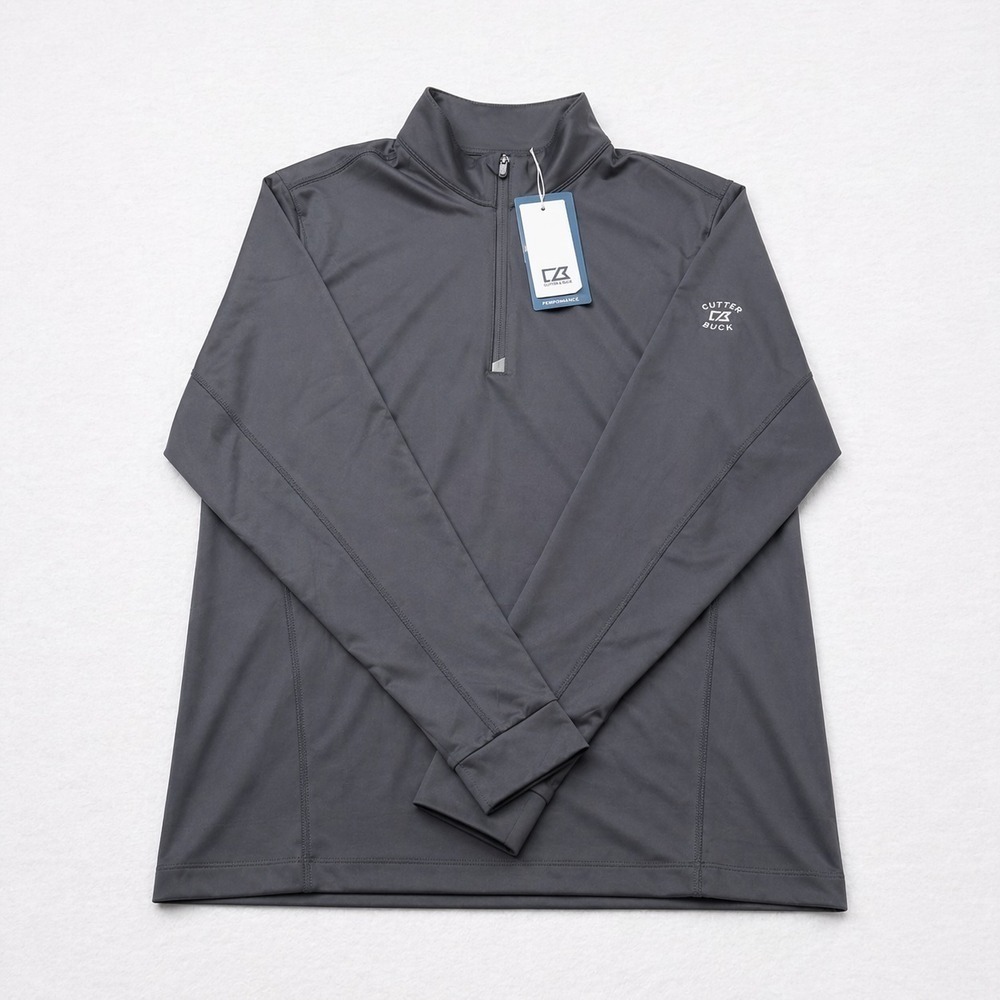 Cutter & Buck Pullover Mens Large 1/4 Zip Black Golf NWT